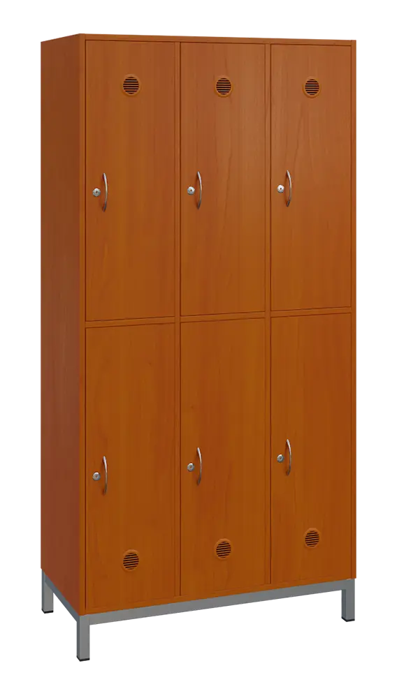 SBS-2233 šatní skříň 6-boxová, 1800x900x400 mm, kovové nohy, třešeň šumavská